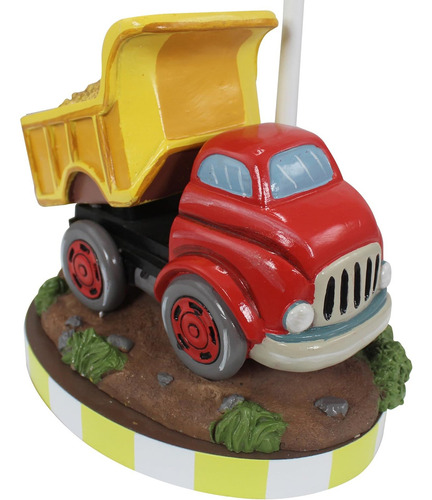 Lámpara De Mesa Pequeña Fantasy Fields Para Niños, Lámpara De Camión Con Base De Construcción Y Pantalla Impresa En Helicóptero