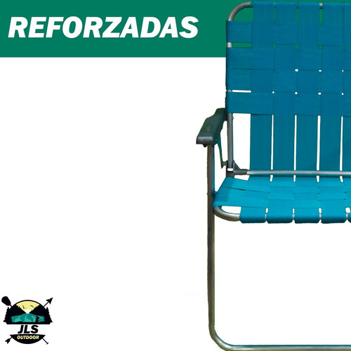 Imagen 4 de 8 de Sillón Tejido Plegable Posta Aluminio 3/4 1 Posición X 2unid