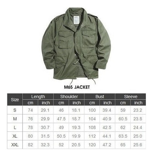 Chaquetas M65 Para Hombre Verde Militar