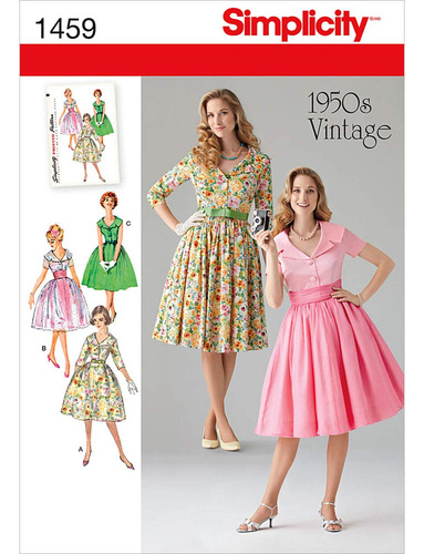 Moda Vintage Año 50 Patron Costura Para Mujer Talla 8-16
