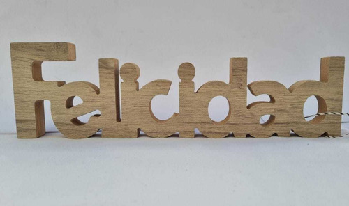 Palabra Felicidad En Madera-melamina Decorativa