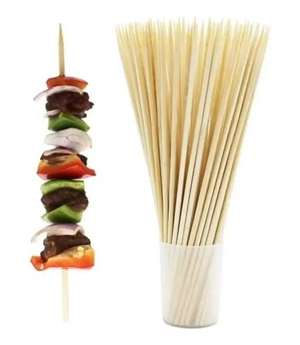 Palos Anticuchos  40cm Brocheta Pincho Papa Tornado Bambu