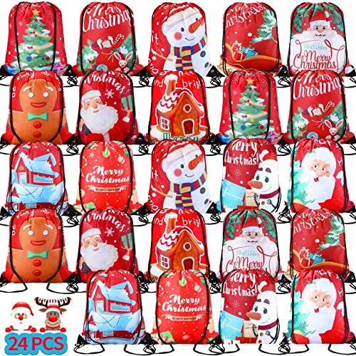 24 Paquetes De Bolsas De Mochila De Navidad Cordón De ...