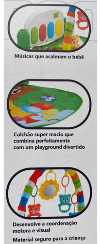 Kit Tapete P/ Bebes Ginásio Estimula E Luminária Inteligente Branco