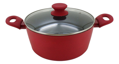 Juego de utensilios de cocina de color rubí de triple fondo para inducción Soft Touch, 5 piezas