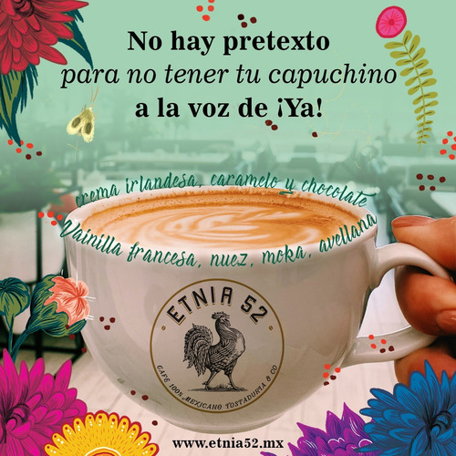 Imagen 7 de 8 de Café Capuchino Instantáneo Varios Sabores, Etnia 52 - 500gr