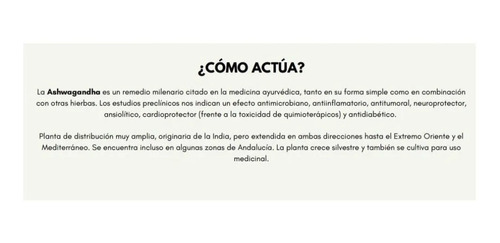 Imagen 4 de 4 de Ashwagandha (ansiedad - Estrés - Antidepresivo)