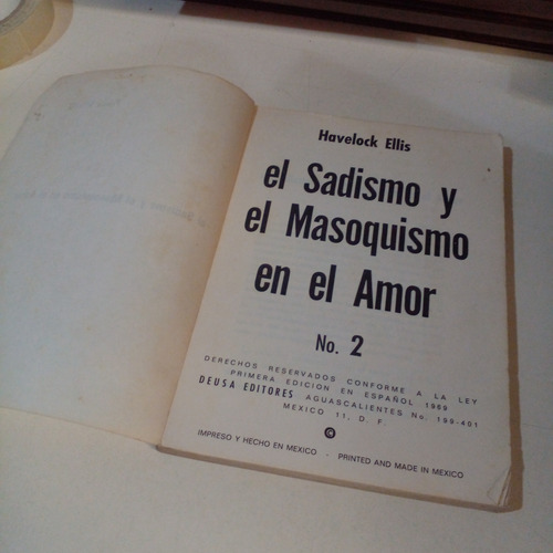 El Sadismo Y El Masoquismo En El Amor(sin Portada) - H Ellis (Usado)
