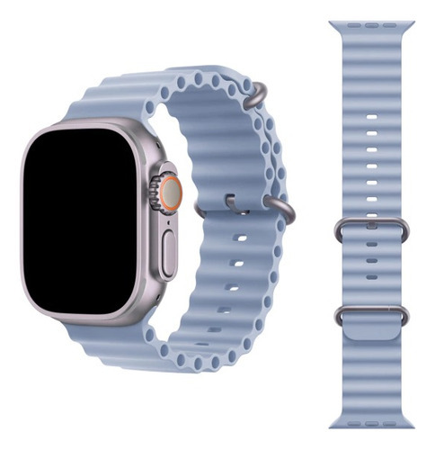 Pulseira Ondulada Relógio Smartwatch 8 Ultra 42mm 44 45 49mm Cor Pulseira Ocean Azul Claro