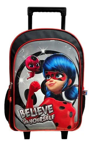 Mochila Escolar Con Ruedas Lady Bug Miraculous Original Cuotas