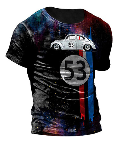 Carreras De Coches No.53 3d Impresión Camisa De Manga Corta