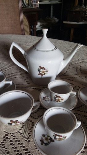 Conjunto De Porcelana Pozzani Antigo, Bule E Xicaras (Usado)