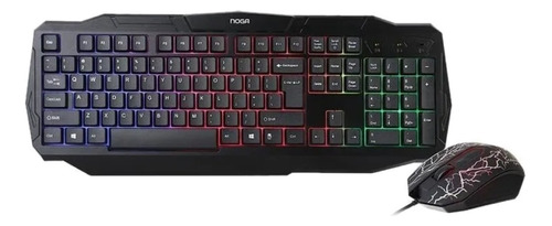 Kit de teclado y mouse gamer Noga NKB-570 Inglés US de color negro