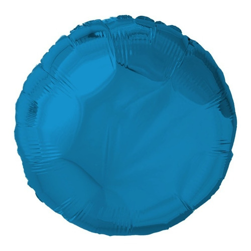 Globo Metalizado Mylar 18 Redondo  Azul X10 Un