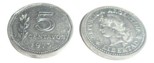 Moneda Argentina 5 Centavos 1973