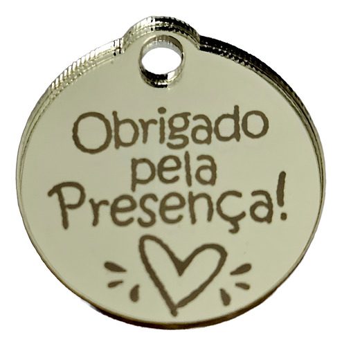 10 Tags - Obrigado Pela Presença - 2cm Dourado/ Rose