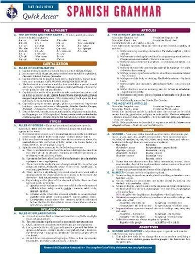 Spanish Grammar - Reas Quick Access Reference Chart., de Editors of. Editorial Research & Education Association en inglés