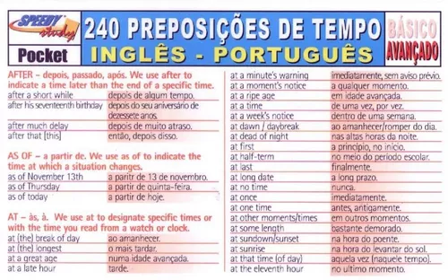240 Preposicoes De Tempo Ingles-portugues Avancado