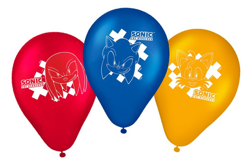 Balão Bexiga  Sonic Tam.9 Cores Sortidas 25 Unid. Regina