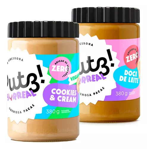 Pasta De Amendoim Putz! 2 Unidades 380g Sabor Cookies 380g + Doce De Leite  380g