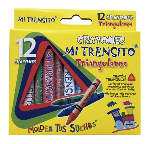 Crayolas Triangular Mi Trensito X 12 Unidades *2 Cajas