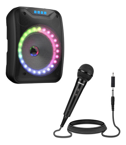 Shinco Altavoz Bluetooth Portatil Luz Colorida + Microfono