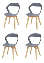 Comprar Set Sillas Mundo In Moura 4 Sillas Para Comedor Sala Moderna Color de la estructura de la silla Gris