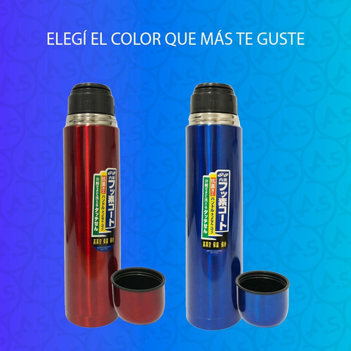 Imagen 4 de 8 de Termo Bala Acero Inoxidable 1l Capa Térmica Con Estuche