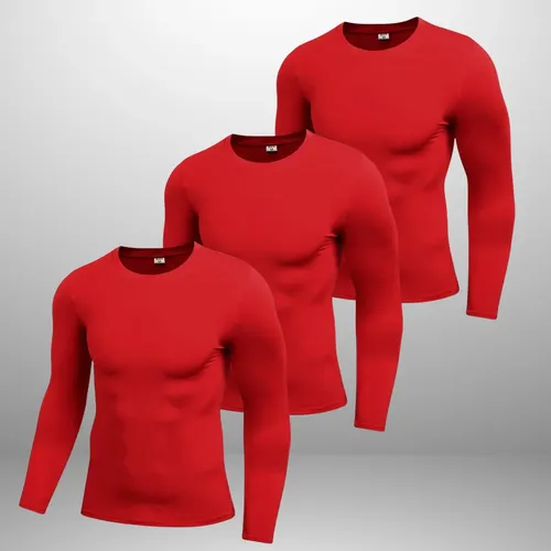 Kit 3 Camisas Térmica Segunda Pele Proteção Solar Uv Dry Fit