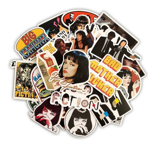 50 Stickers De Pulp Fiction - Etiquetas Autoadhesivas