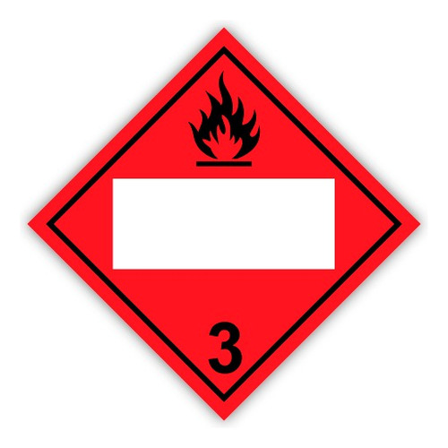 Señalamiento Rombo Clase 3 Líquidos Inflamables Rj 27.3x27.3