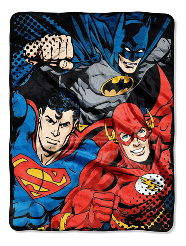 Dc Comics Justice Micro Raschel Throw Blanket, 46  X 60 , Mu