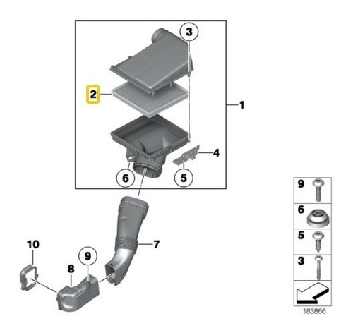 Filtro Ar Motor Bmw F10 535i 2013