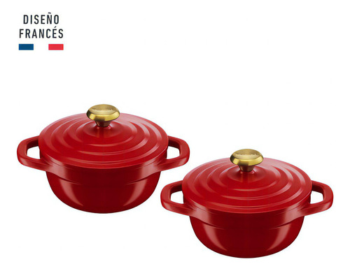 Set 2 Mini Cocotte Air Tefal 11cm Rojo