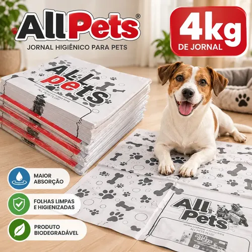 Jornal Pet 240 Folhas Grandes 58x65 - Higiene Animal 4kg!!!! Branco