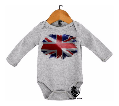 Body Bebê Criança Roupa Nenê Bori Bandeira Inglaterra Rei