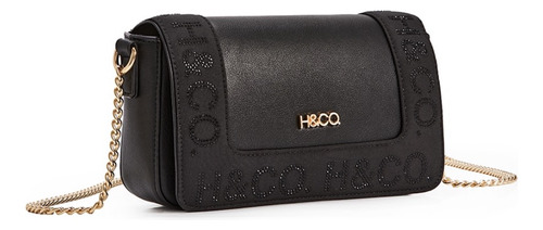 Crossbody Flap Con Logotipo De Brillos Y Cadena Marca H&co