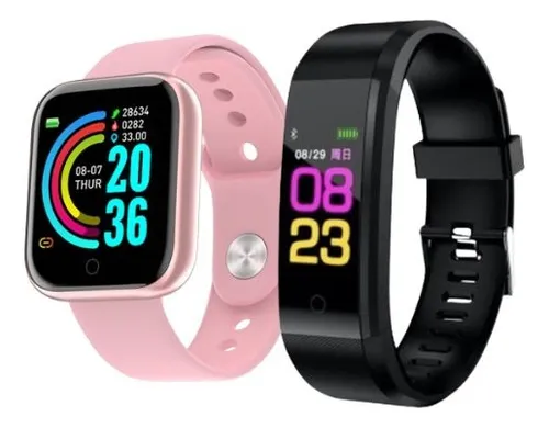 Smartband Reloj 115 Plus Combo Smartwatch Digital D20 Rosa