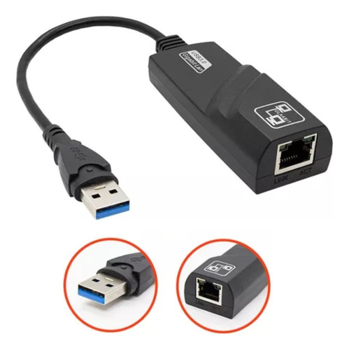 Adaptador Usb Ethernet 3.0 Gigabit 10/100/1000 Pc Notebook