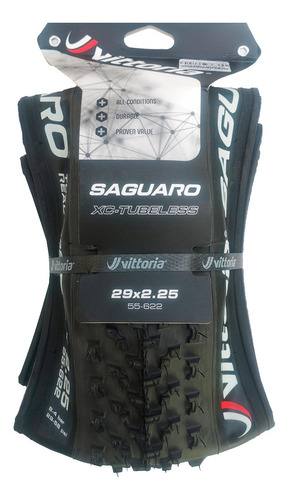 Neumático Vittoria Saguaro Tlr 29 X 2.25, negro, sin cámara