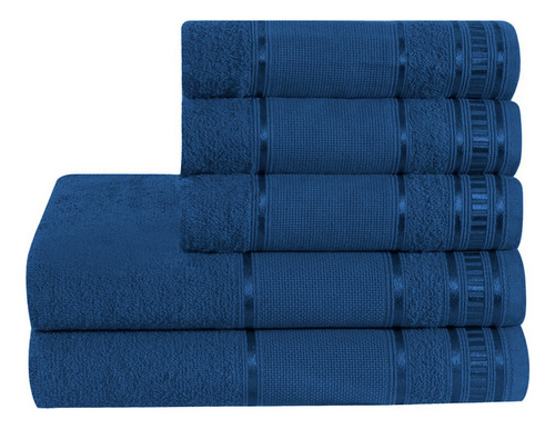 Kit Roupa De Cama King Suíte Master 12 Peças + Jogo De Banho Azul-aço Topázio