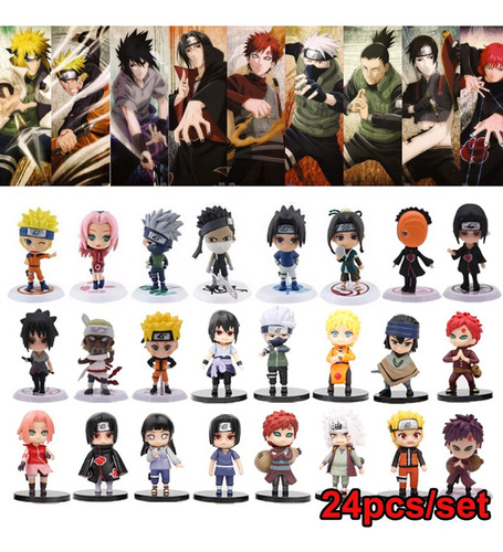 Juego De Figuras De Acción De Colección Naruto Akatsuki 24 U