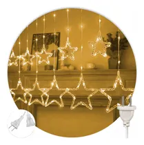Comprar Cortinas Serie Luces Navideña 108 Led Kimhi 10 Estrellas 3 Mts Blanco Calido 8 Modos De Iluminación Cascada Decorativa Adorno Para Ventana Habitaciones Navidad Halloween
