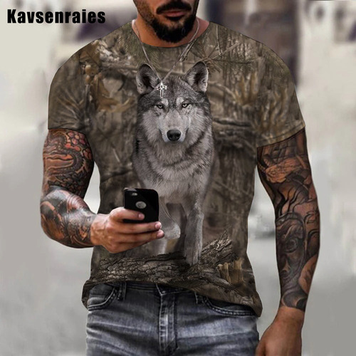 Camiseta Con Estampado 3d De Ciervo Sika De Camuflaje Animal