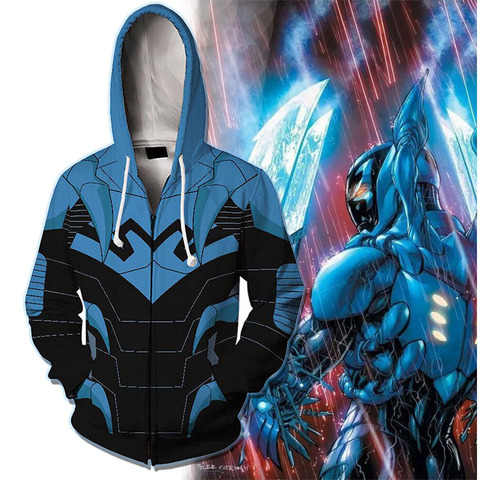 Sudadera Blue Beetle, Chamarra De Superhéroes Para Cosplay