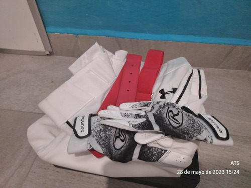 Pantalon Softball Under Armor Xl + Cinto + Guantes De Bateo