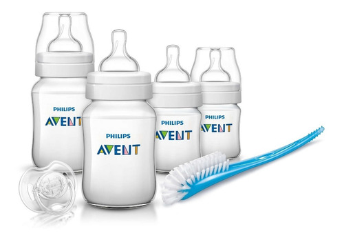 Set De Regalo Kit Avent Classic+ 4 Teteros Cepillo Chupo 0+