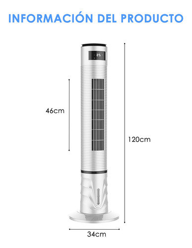 Ventilador Vertical De Torre Para Aire Acondicionado 120cm 34 Cm Blanco