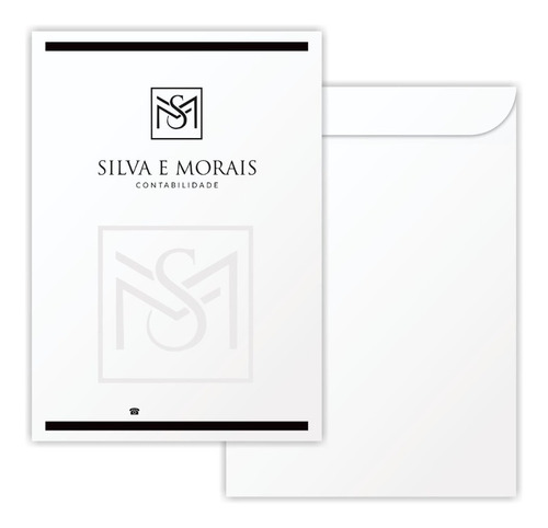 100 Envelopes Saco A4 (22 X 32cm) - Timbrado - Personalizado