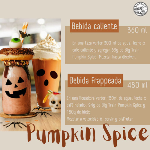Big Train Pumpkin Spice Bolsa 1.5 G -base Para Frappe-